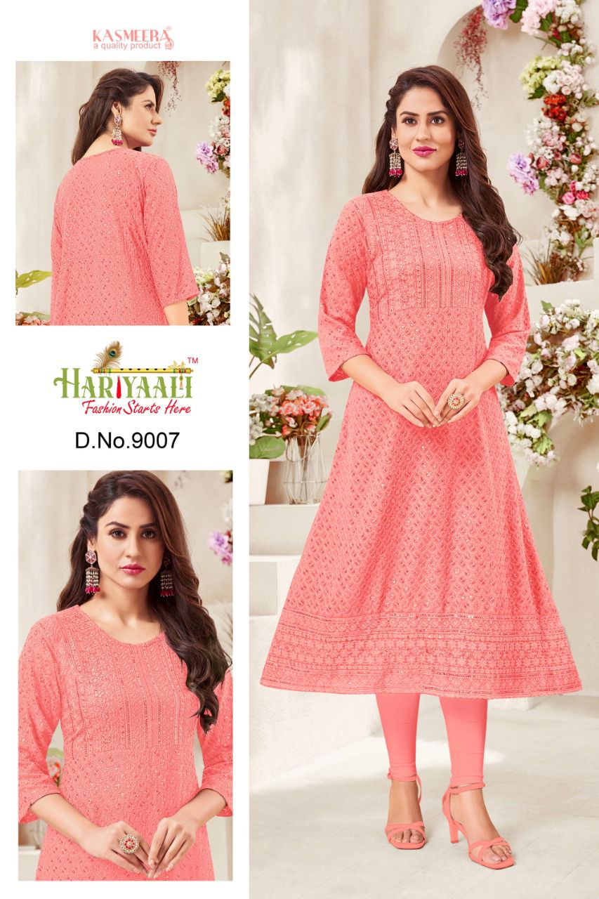 Hariyaali Aleen Fancy Regular Wear Rayon Latest Kurtis Collection